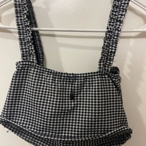 Checkered Black and White Crop Top